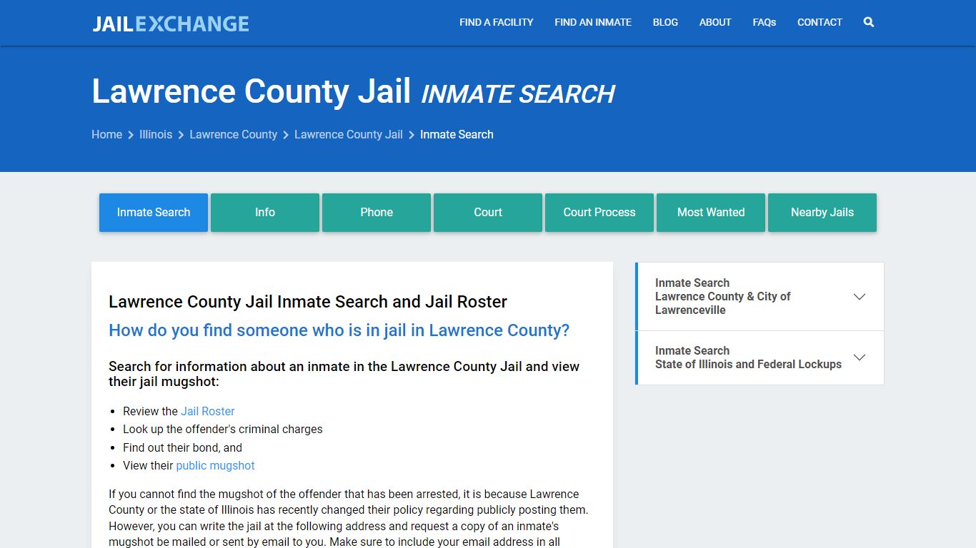 Inmate Search: Roster & Mugshots - Lawrence County Jail, IL